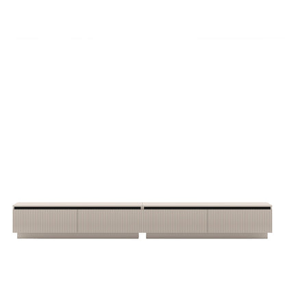 Selene Modern Ribbed-Texture Wide Stand TV Unit with Storage - Cashmere