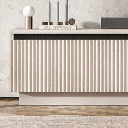 Selene Modern Ribbed-Texture Wide Stand TV Unit with Storage - Cashmere