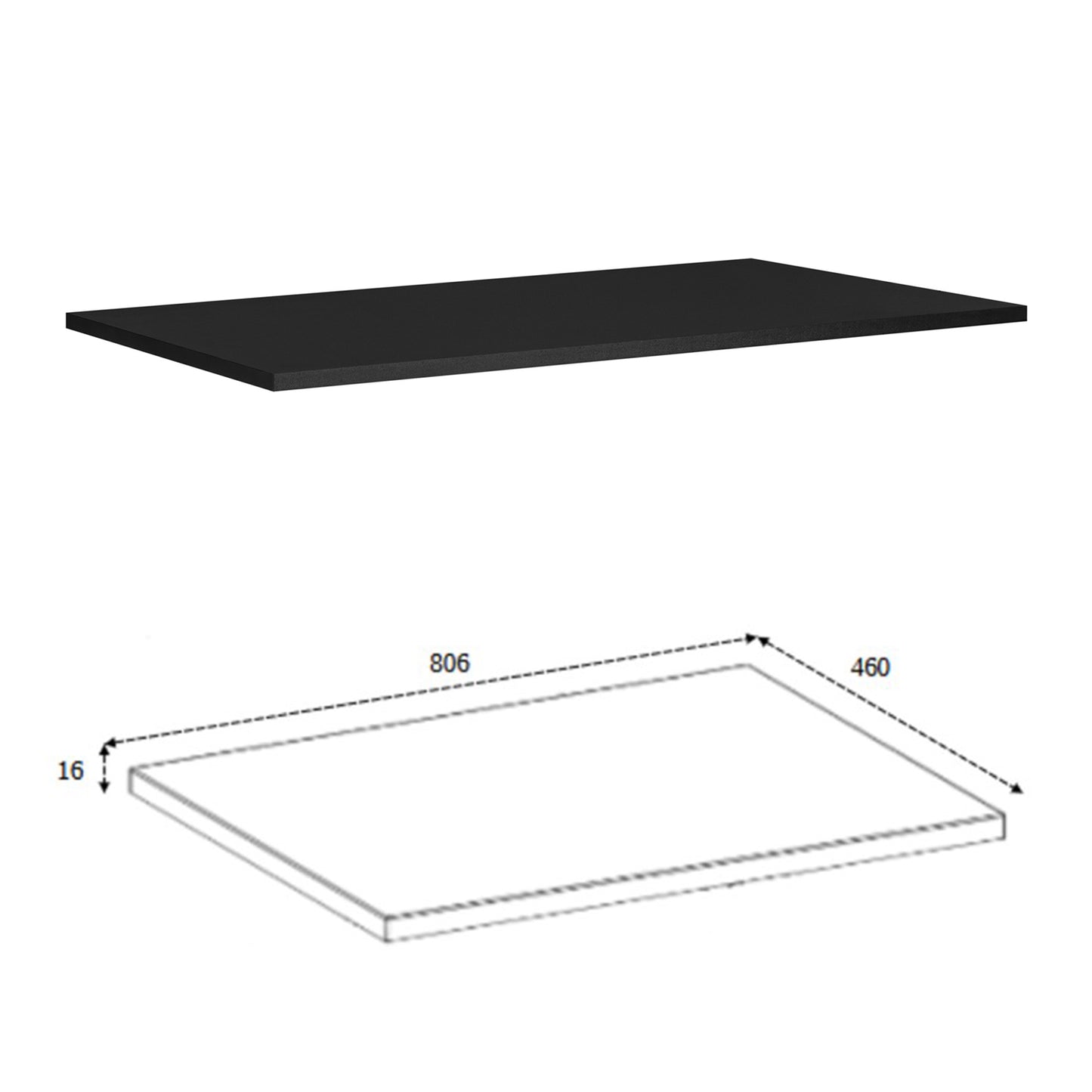 Loft Modern Style Ribbed Door 80cm Bathroom Cabinet Vanity Unit with Worktop - Gold Craft Oak