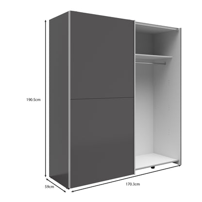 Sonya 2 Door Sliding Wardrobe - Graphite / Artisan Oak