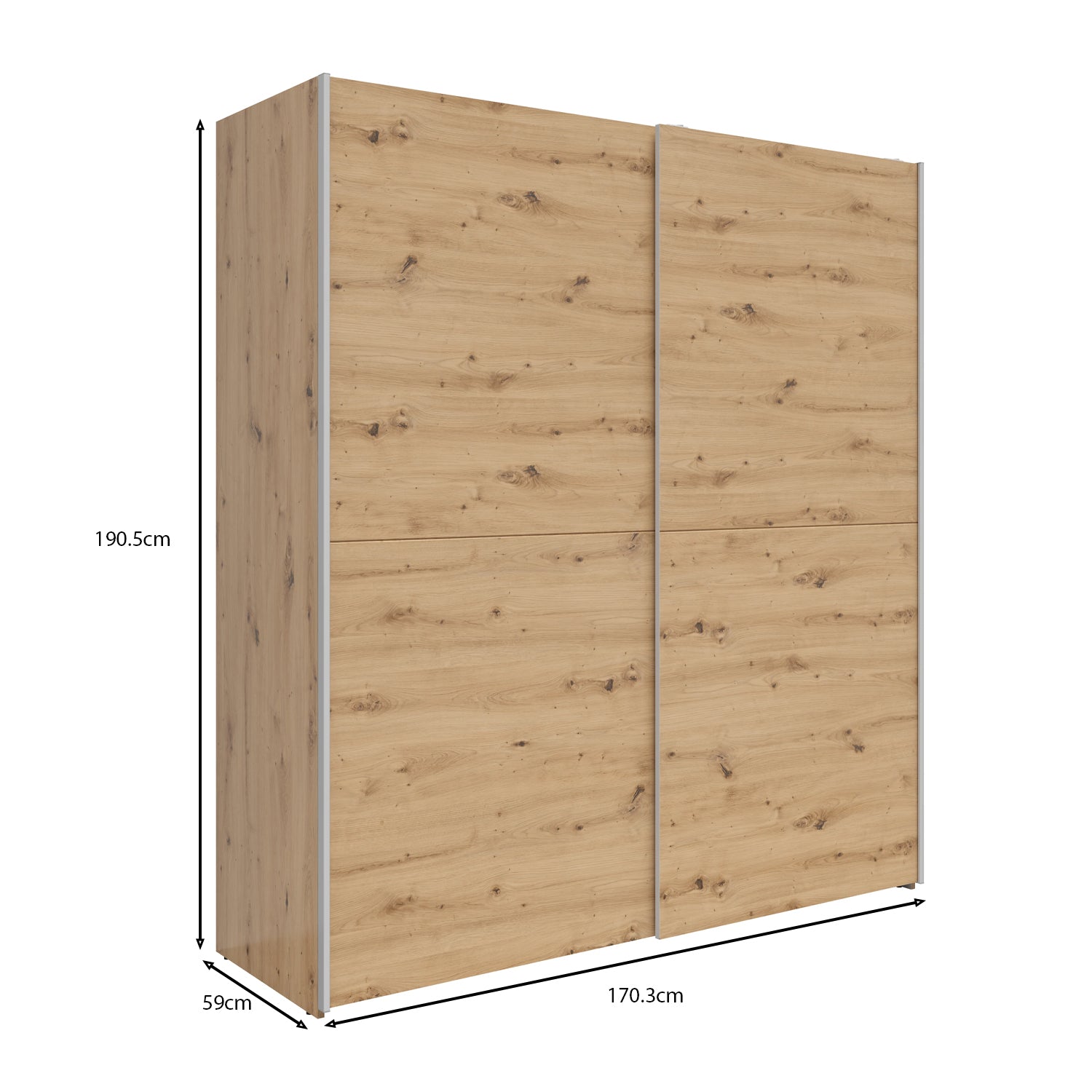 Sonya 2 Door Sliding Wardrobe - Artisan Oak
