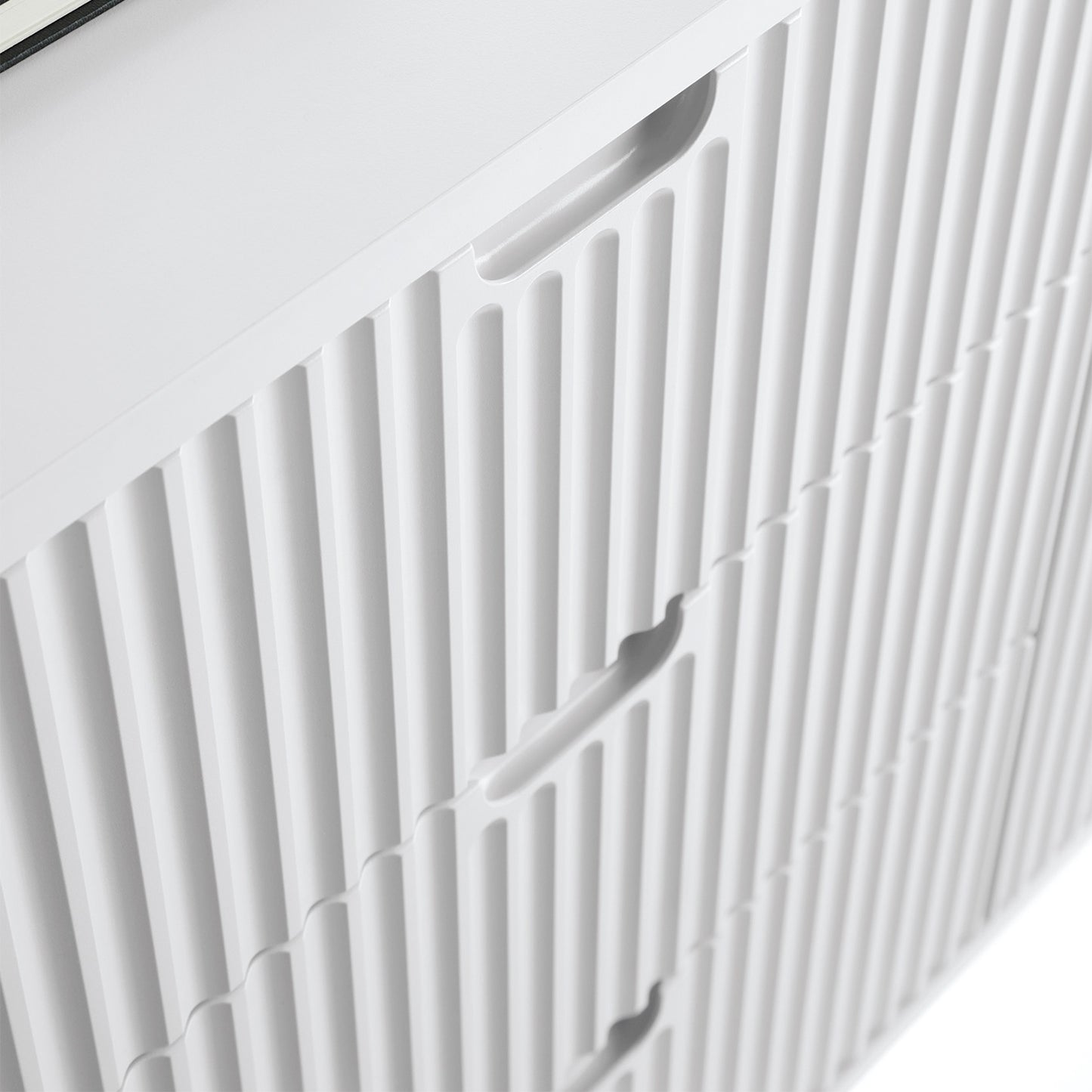 Signe Ribbed Elegant Sideboard - Cashmere / Gold LegsRibbed Elegant Sideboard - White / Black Legs