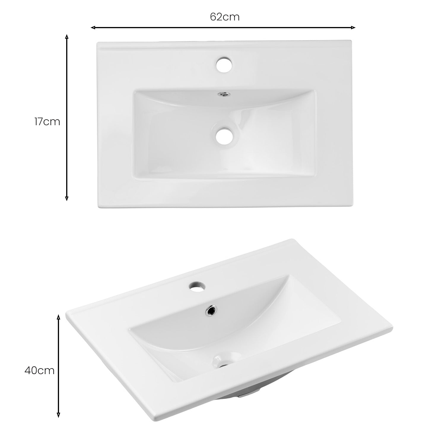 Viva Wall-Mounted 2 Bathroom Vanity Cabinets Set with Basin 80 cm - Cashmere