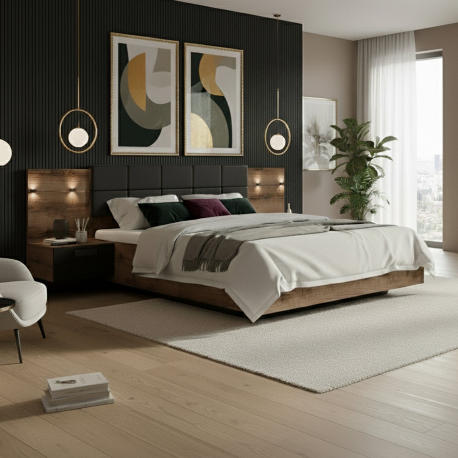 Kassel Super King Size Bed with Bedside Tables 180/A