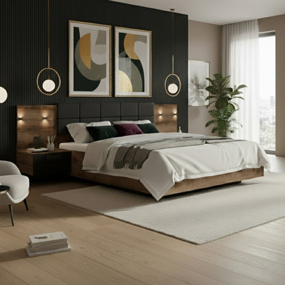 Kassel Super King Size Bed with Bedside Tables 180/A