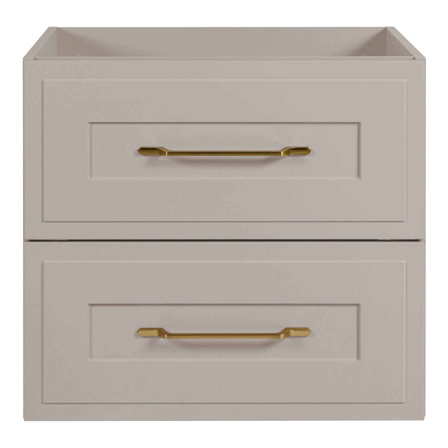 Classic Bathroom 2 Drawer Wall Cabinet Vanity Unit 60cm with Worktop - Cashmere / Oak
