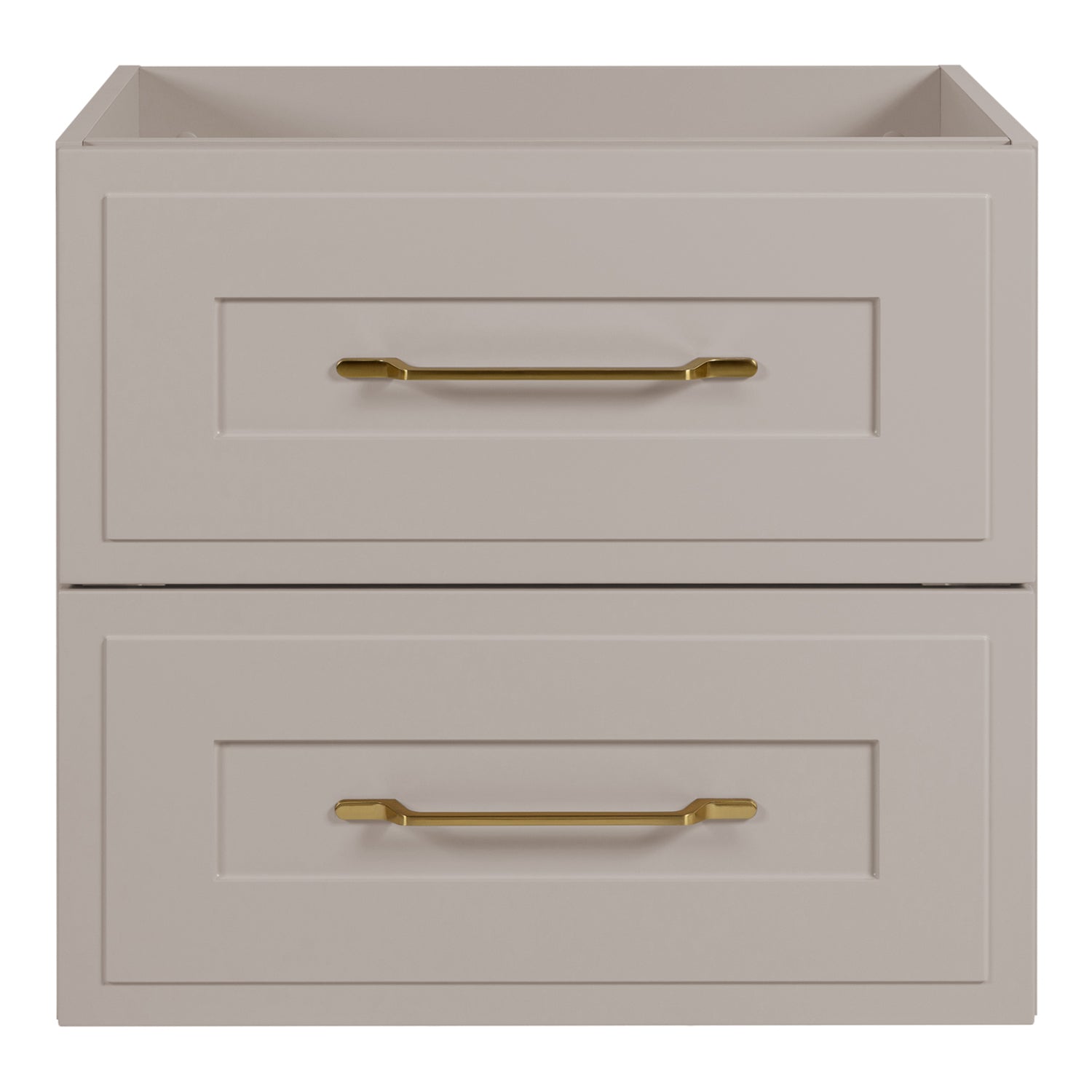 Classic Bathroom 2 Drawer Wall Cabinet Vanity Unit 60cm with Worktop - Cashmere / Oak