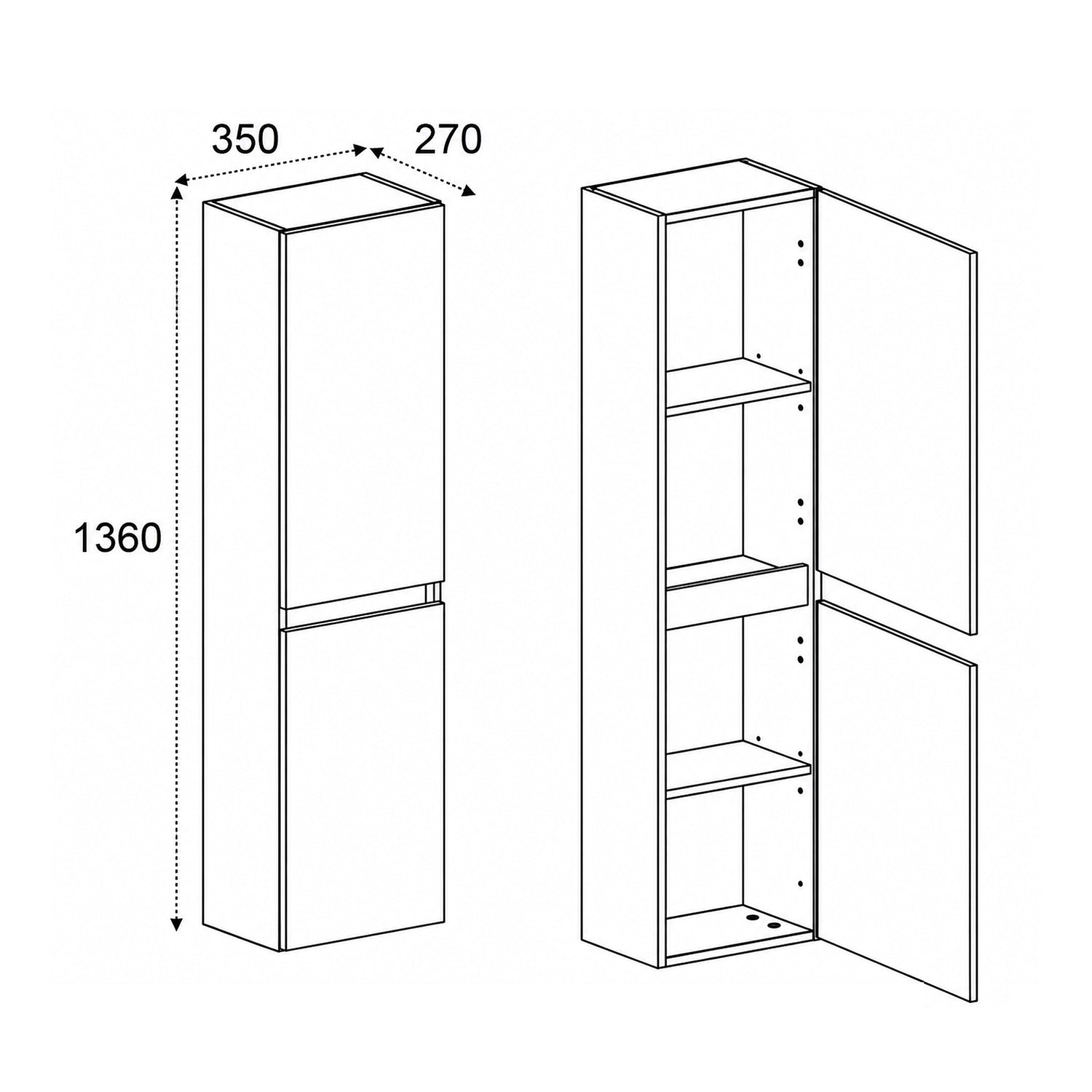 Simple Minimalist Bathroom Vanity Cabinets Set 120cm with Tall Unit & Worktop Basins - Cashmere