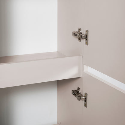 Simple Minimalist Bathroom Vanity Cabinets Set 120cm with Tall Unit & Worktop Basins - Cashmere