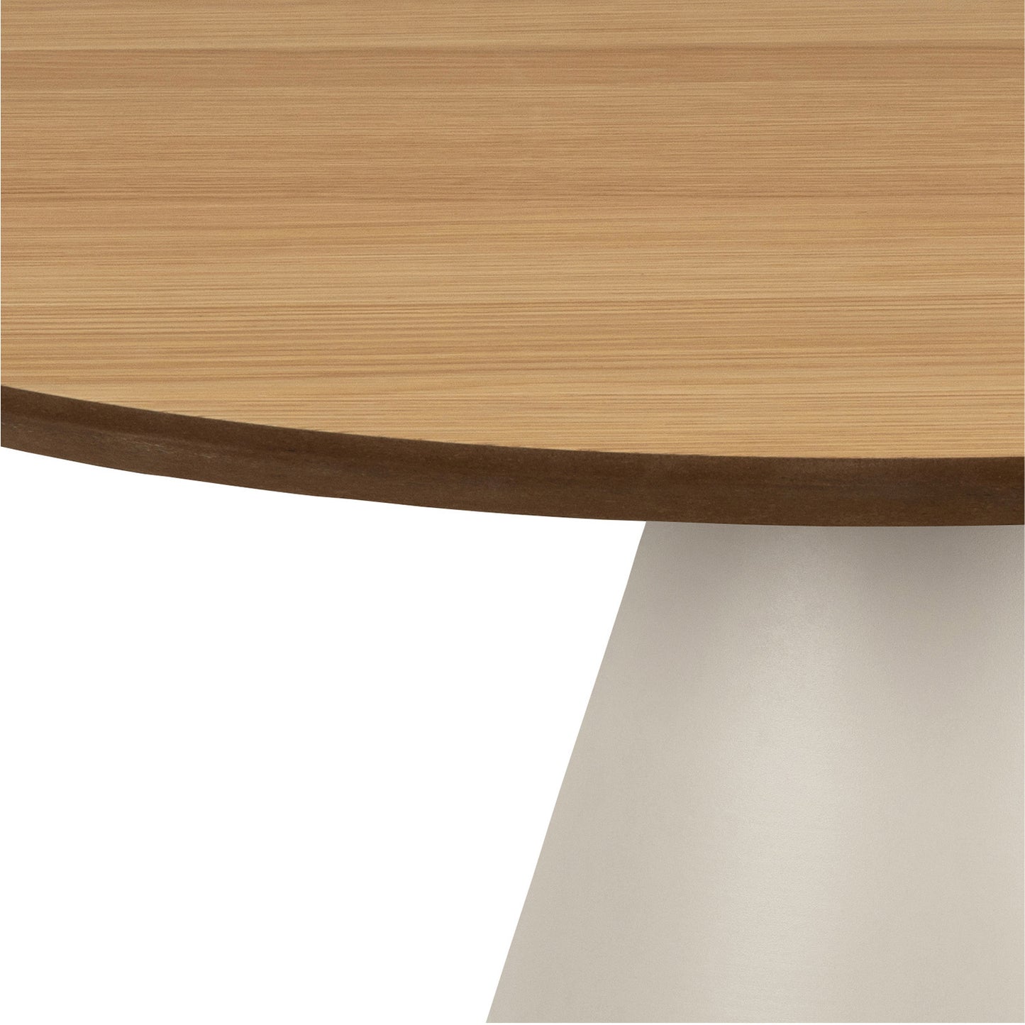 Bosco Coffee Table Round Modern Steel Base & Wood Veneer - Natural Oak / Cashmere