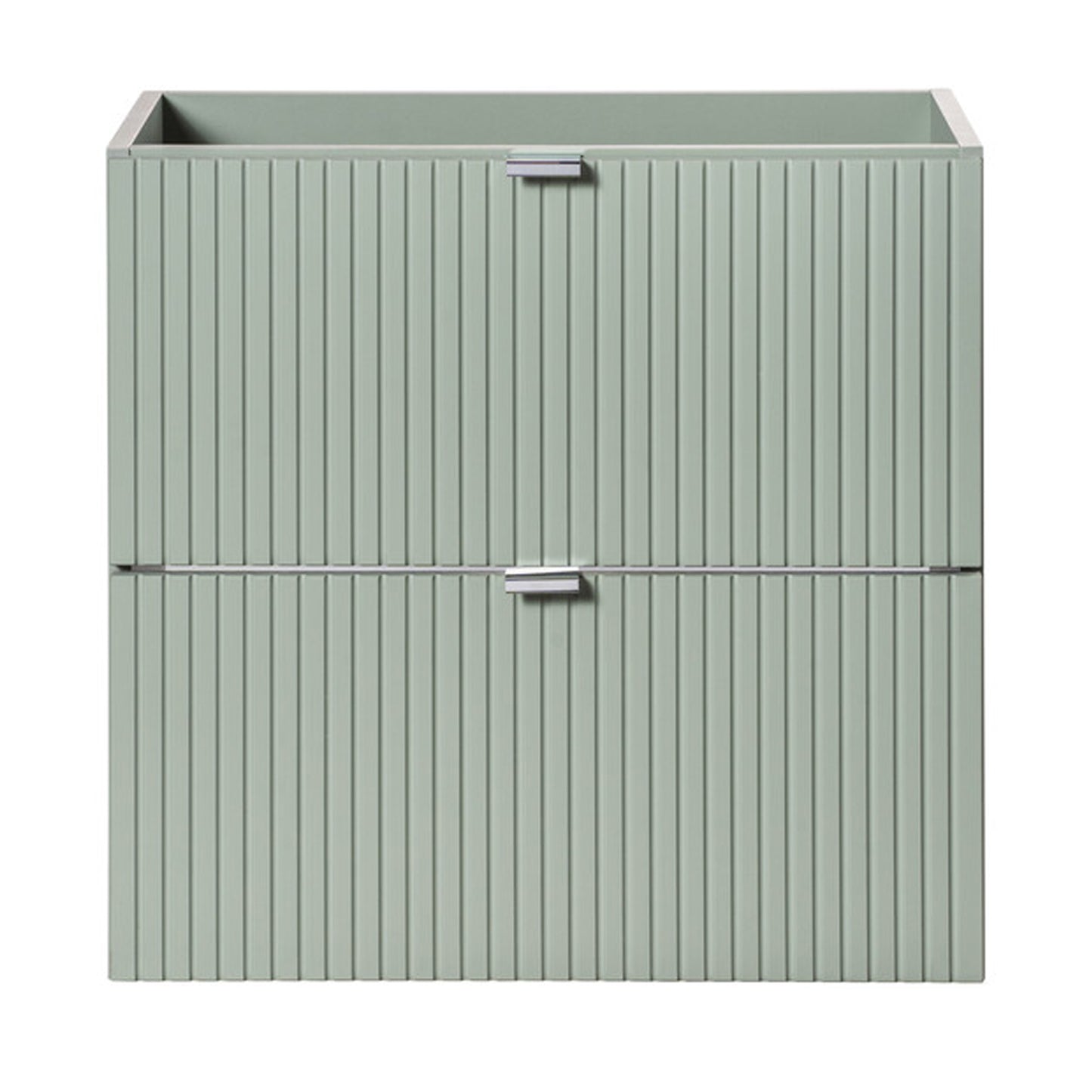 Line Reed 2 Drawer Bathroom Cabinet Vanity Unit 60cm with Worktop Basin - Sage