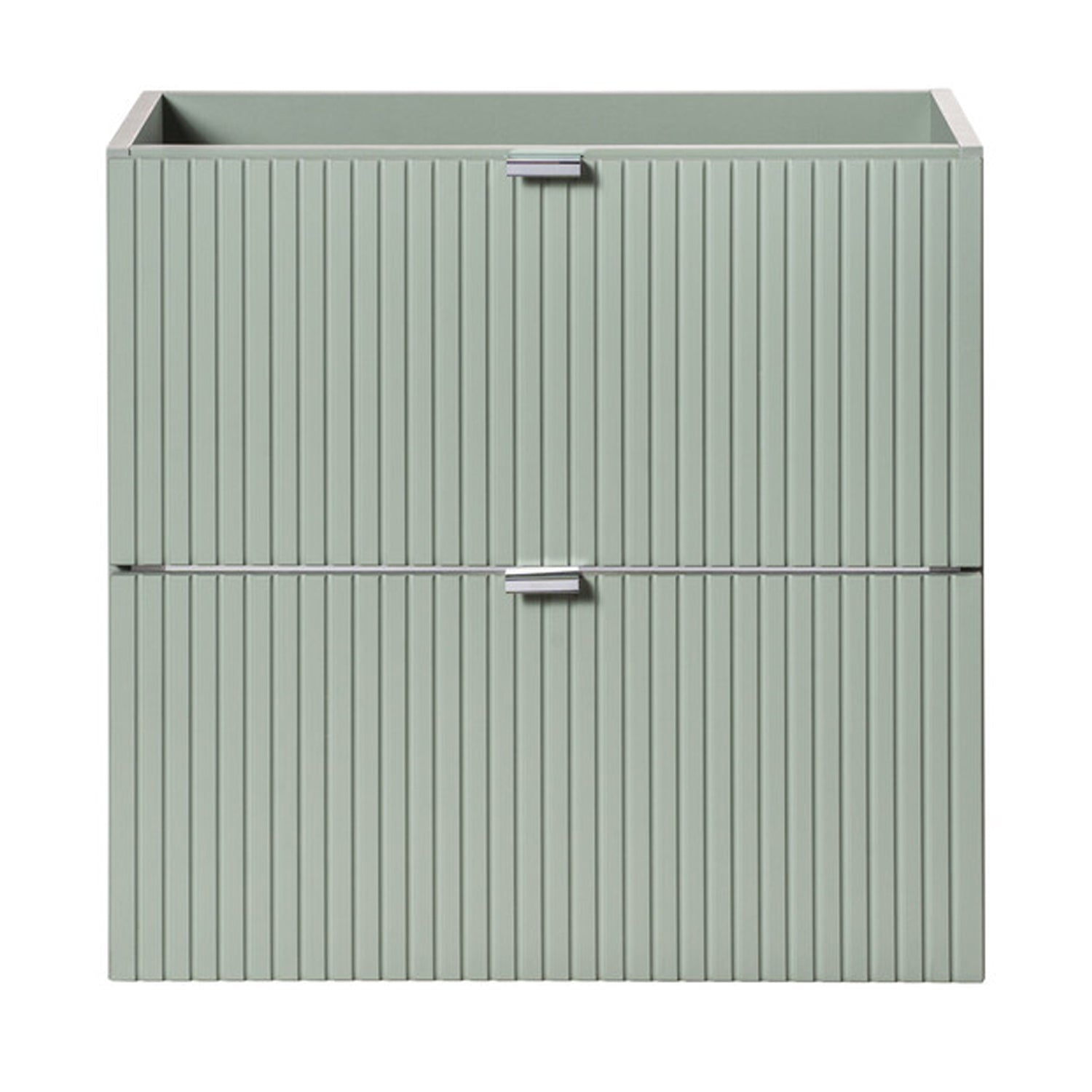 Line Reed 2 Drawer Bathroom Cabinet Vanity Unit 60cm with Worktop Basin - Sage