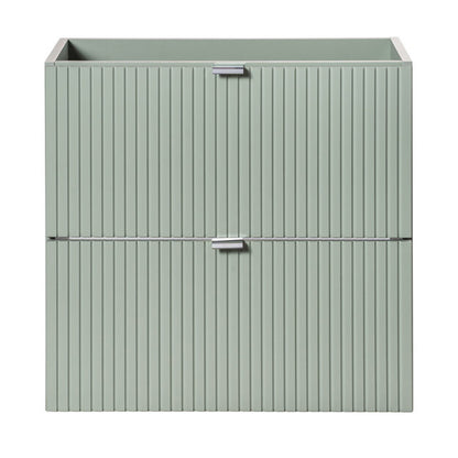 Line Reed 2 Drawer Bathroom Cabinet Vanity Unit 60cm with Worktop Basin - Sage