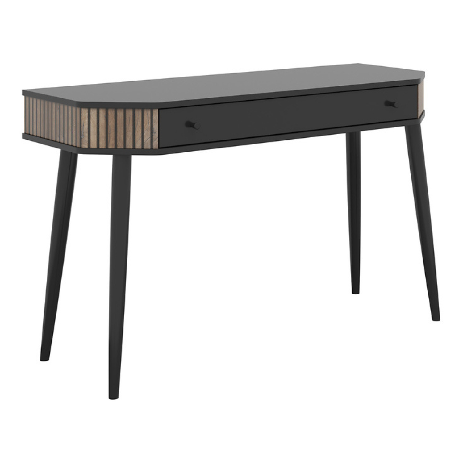 Cali Dressing Table 120cm with Drawer - Black / Flagstaff Oak