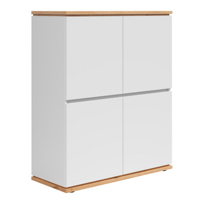 Yodi Cabinet 100cm with 4 Doors - White / Artisan Oak