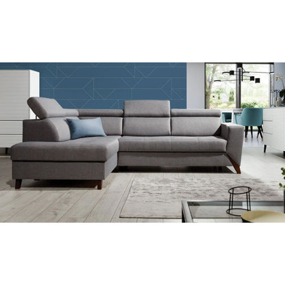 Salsa Corner Sofa Bed with Storage-Grey