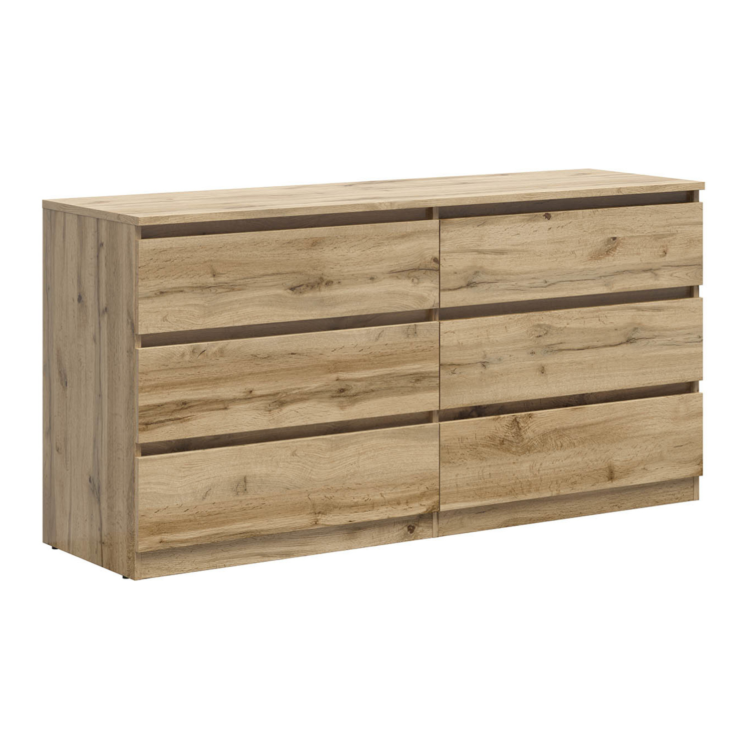 Exter Chest of Drawers 150 cm with 6 Drawers - Wotan Oak