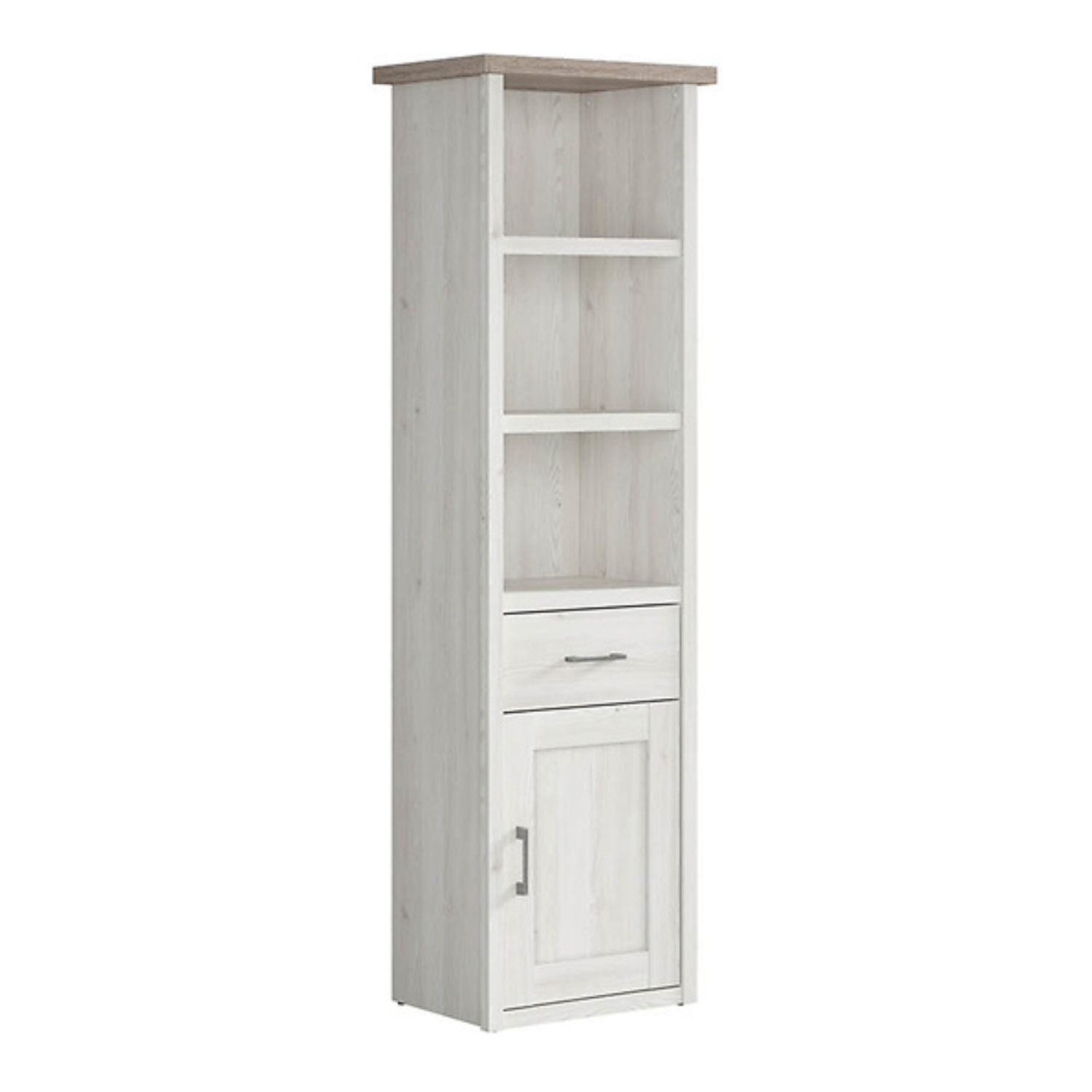 Loca Bookcase 60cm with 1 Door, Drawer and 3 Shelves - Sibiu Larch / Dark Sonoma Oak