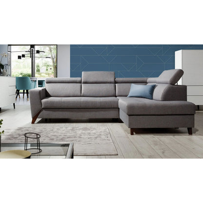 Salsa Corner Sofa Bed with Storage-Grey