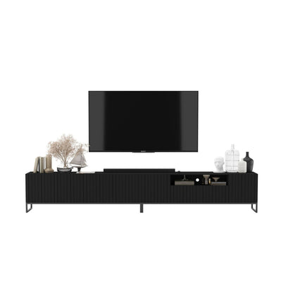Elpis Glamour TV Cabinet Media Unit Extra Long 300 cm - Black Matt / Black Frame