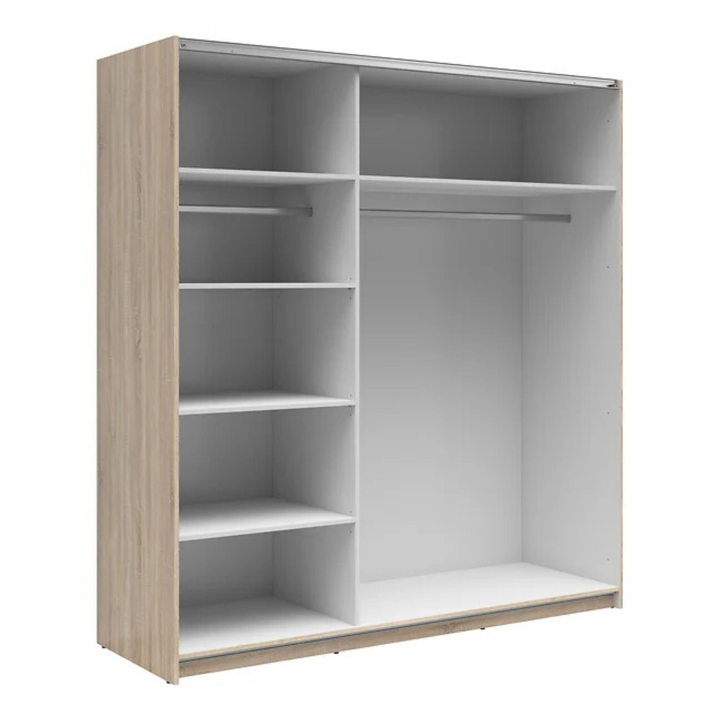Exter 2 Door Sliding 183cm Wardrobe - Sonoma Oak / White Gloss