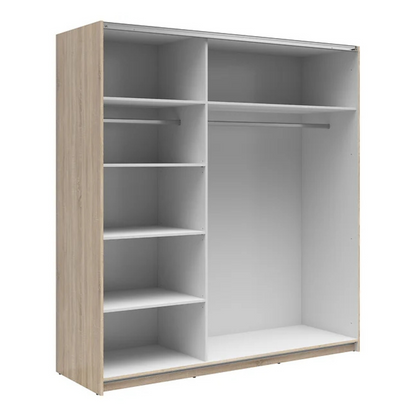 Exter 2 Door Sliding 183cm Wardrobe - Sonoma Oak / White Gloss