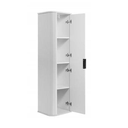 Elegance Glamour Style Tall Bathroom Wall Cabinet - White