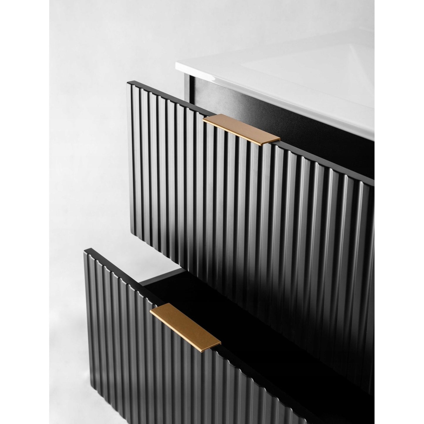 Flow Bathroom Set of 2 Standing Vanity Cabinets with Basin 120cm - Black