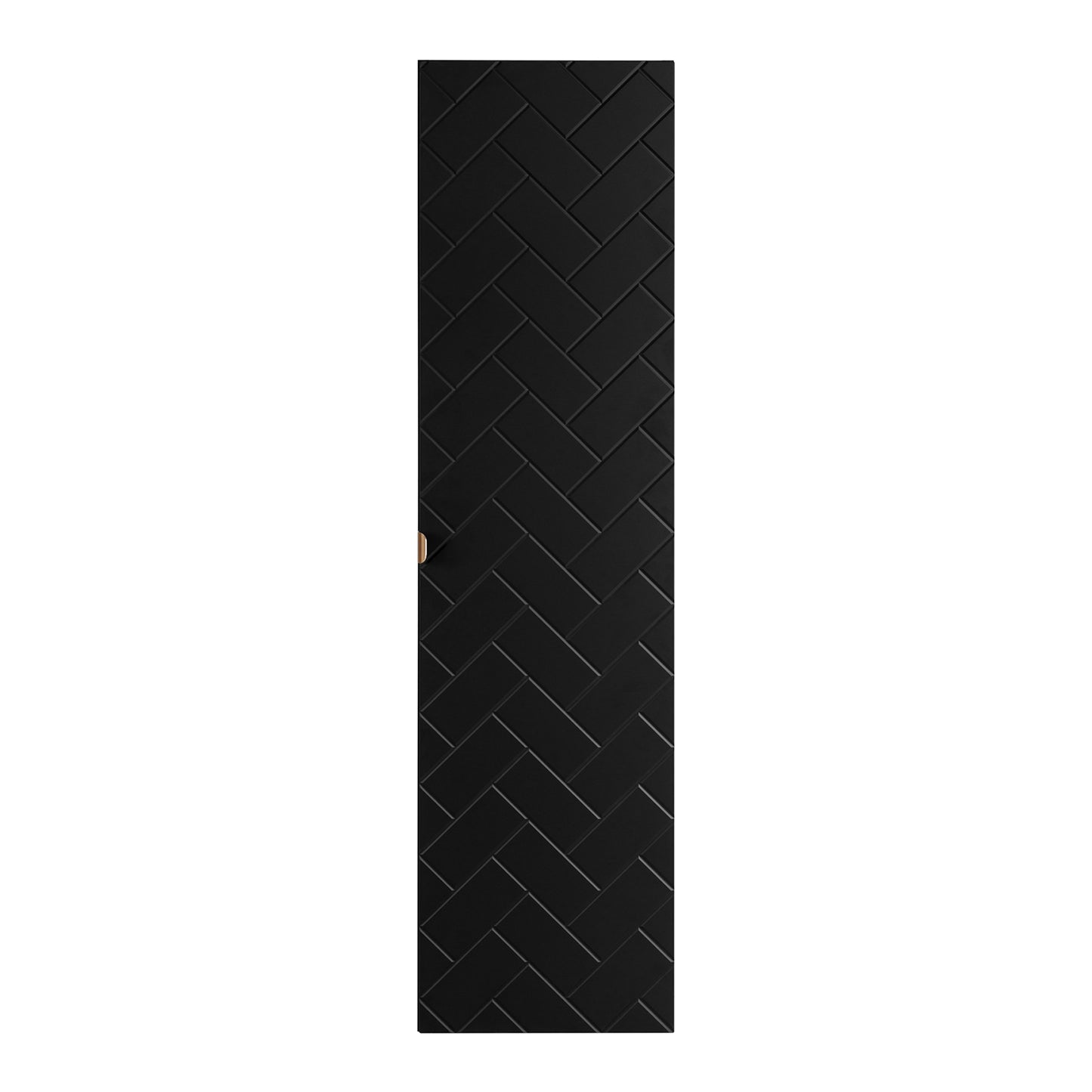 Trend Herringbone Pattern Door Tall Bathroom Cabinet - Black