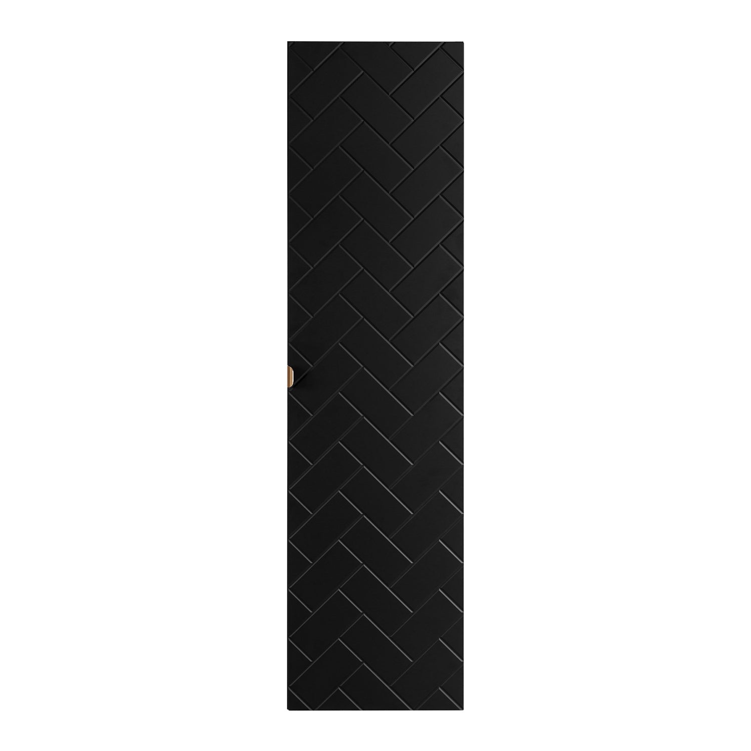 Trend Herringbone Pattern Door Tall Bathroom Cabinet - Black