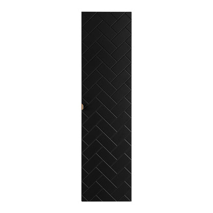 Trend Herringbone Pattern Door Tall Bathroom Cabinet - Black