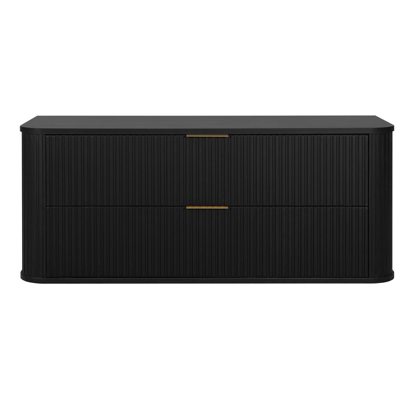 Elegance Glamour Style 2 Drawer Bathroom Wall Cabinet 120cm - Black