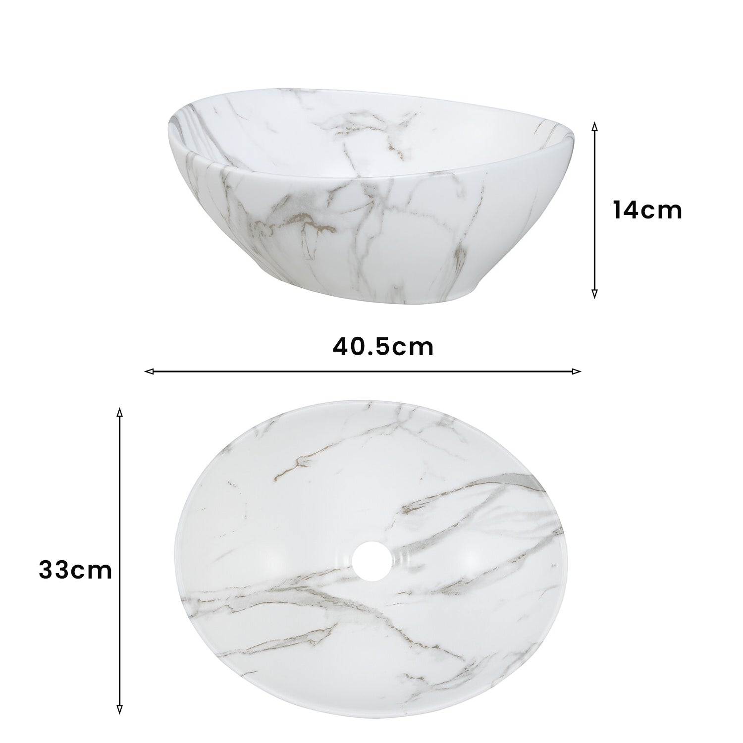 Line Reed 2 Drawer Bathroom Cabinet Vanity Unit 60cm with Worktop Basin - Sage / Oak