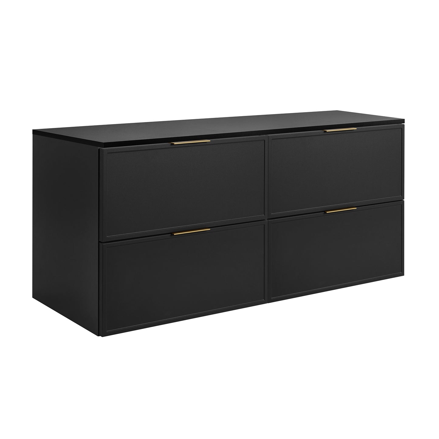 Simple Modern 4 Drawer Bathroom Cabinet Vanity Unit 120cm with Worktop - Anthracite
