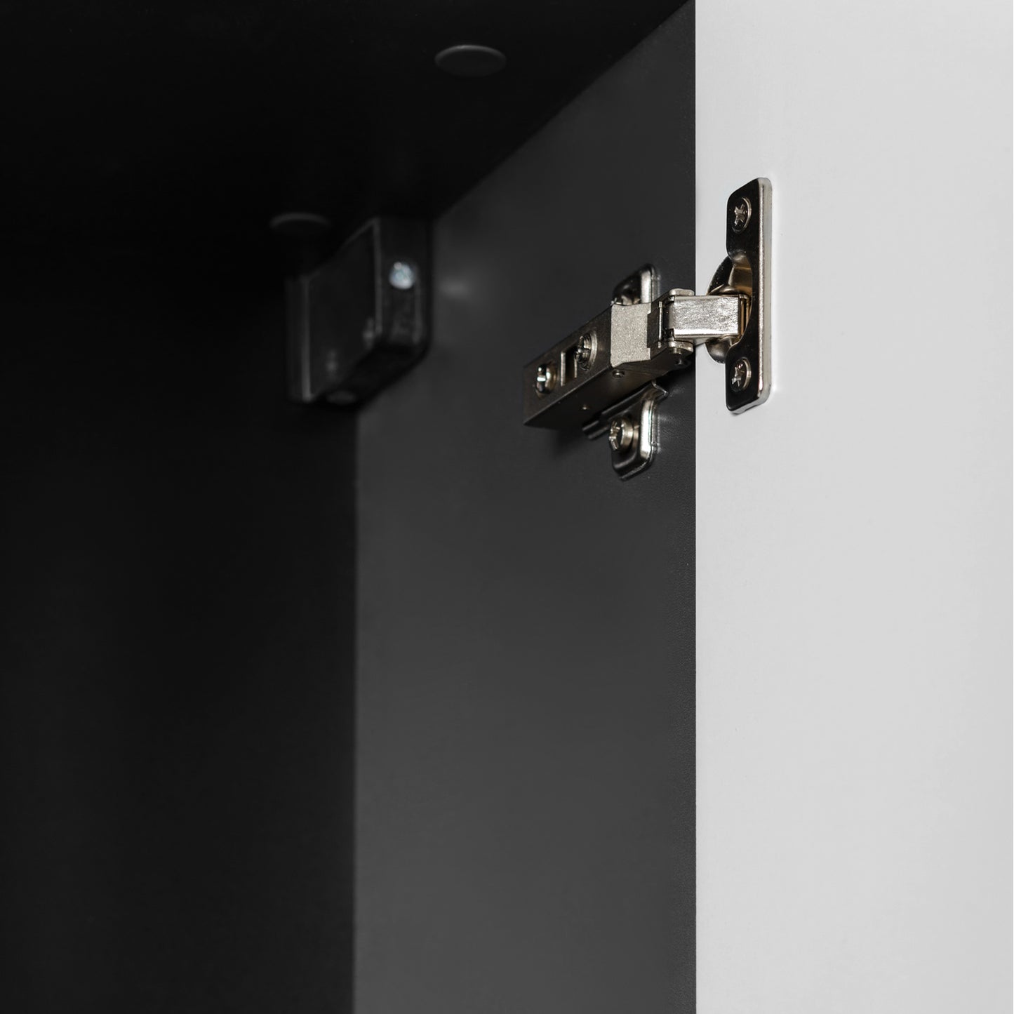 Simple Modern Minimal 2 Door Tall Bathroom Cabinet 136cm - Anthracite