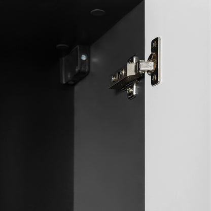 Simple Modern Minimal 2 Door Tall Bathroom Cabinet 136cm - Anthracite