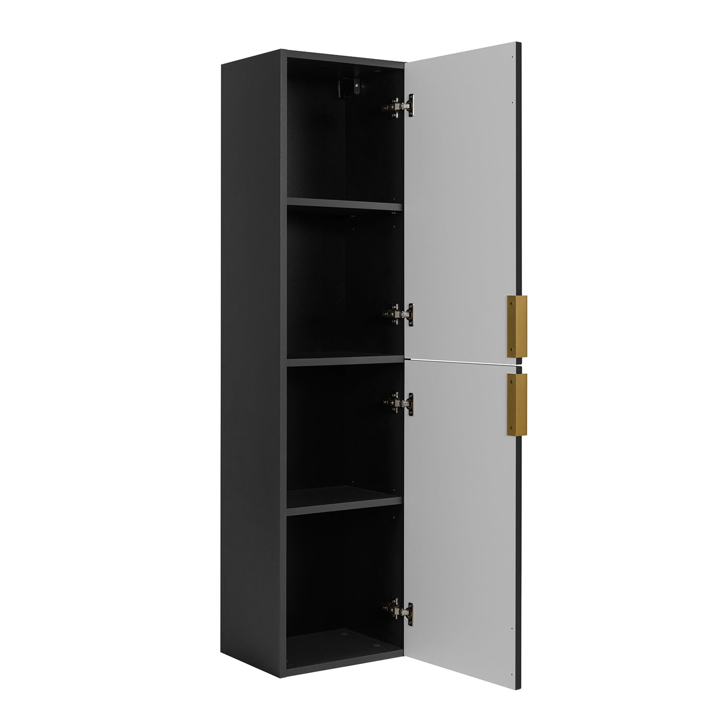 Simple Modern Minimal 2 Door Tall Bathroom Cabinet 136cm - Anthracite