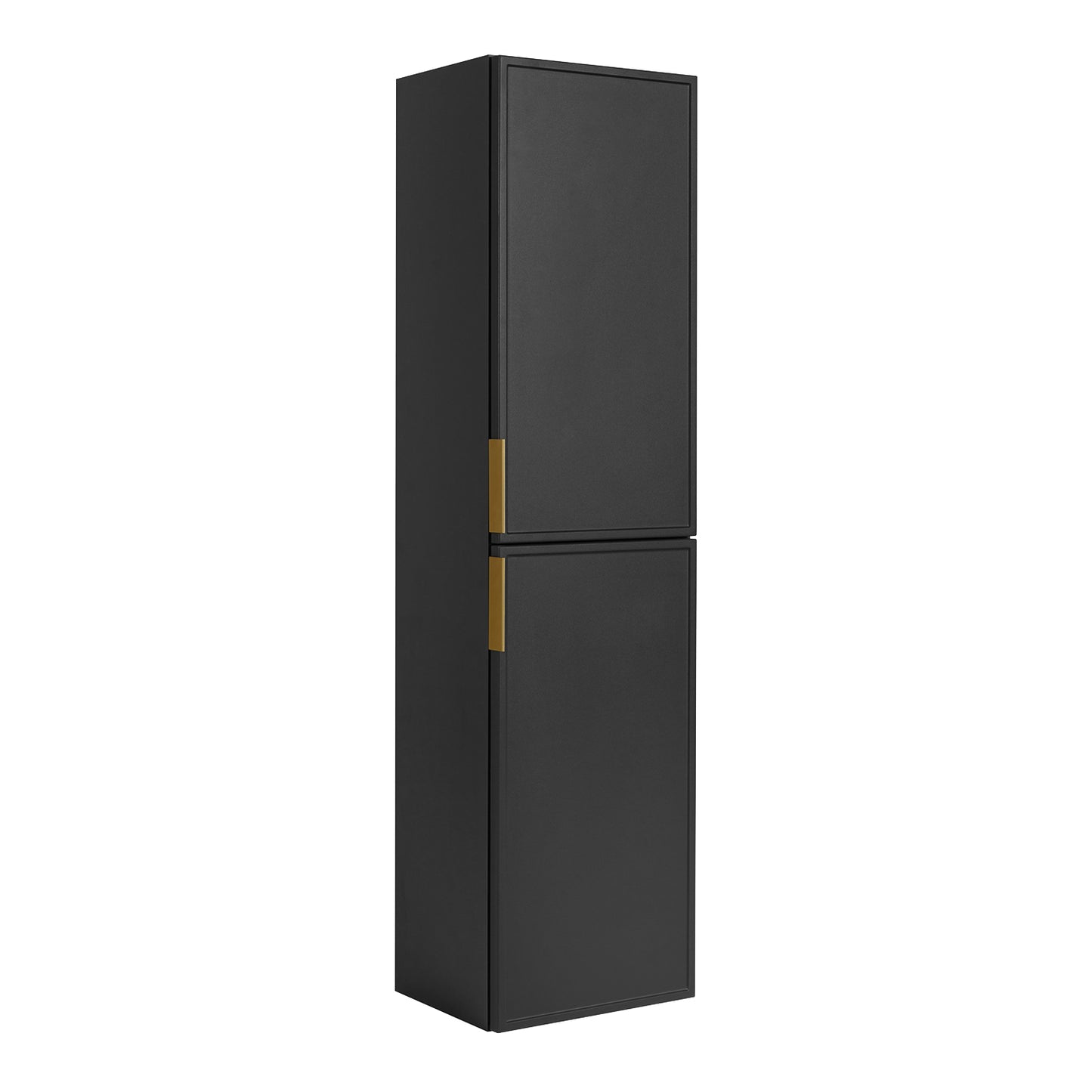 Simple Modern Minimal 2 Door Tall Bathroom Cabinet 136cm - Anthracite