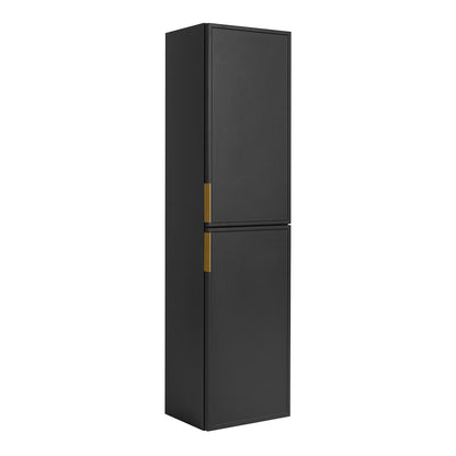 Simple Modern Minimal 2 Door Tall Bathroom Cabinet 136cm - Anthracite