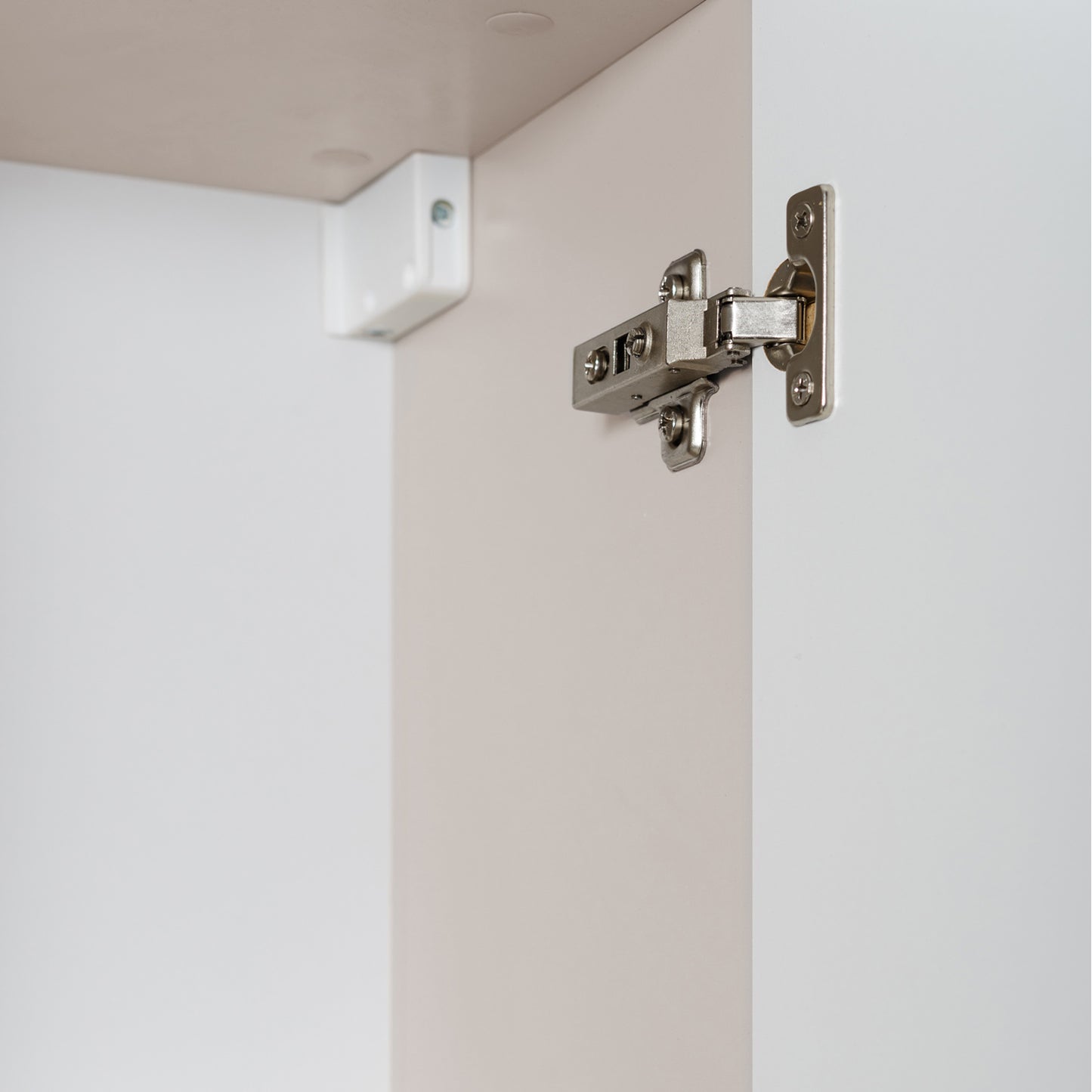 Simple Modern Minimal 2 Door Tall Bathroom Cabinet 136cm - Cashmere