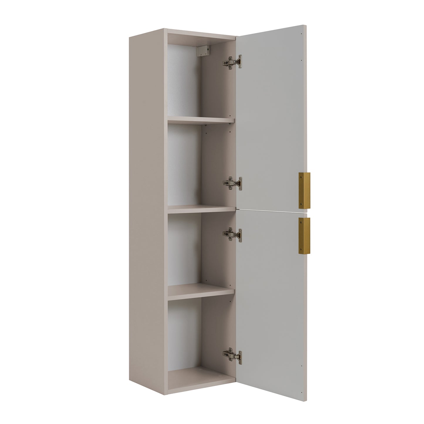 Simple Modern Minimal 2 Door Tall Bathroom Cabinet 136cm - Cashmere