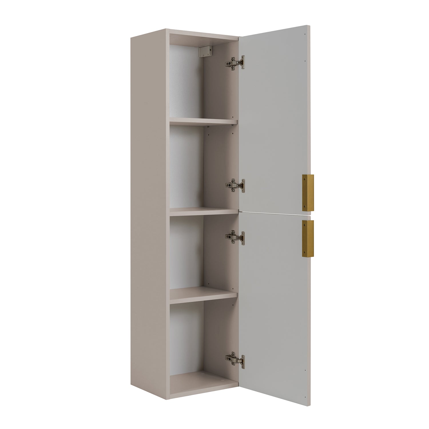 Simple Modern Minimal 2 Door Tall Bathroom Cabinet 136cm - Cashmere