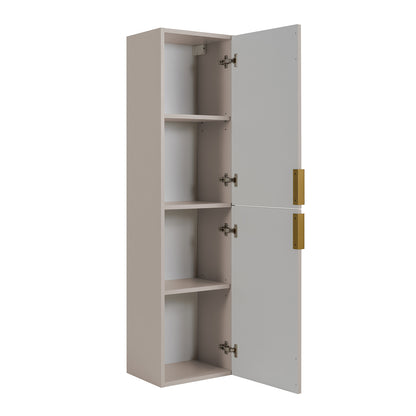 Simple Modern Minimal 2 Door Tall Bathroom Cabinet 136cm - Cashmere
