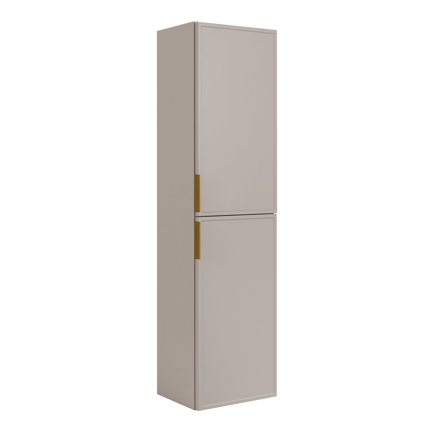 Simple Modern Minimal 2 Door Tall Bathroom Cabinet 136cm - Cashmere