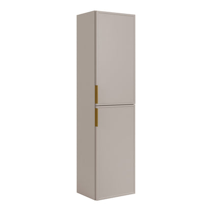 Simple Modern Minimal 2 Door Tall Bathroom Cabinet 136cm - Cashmere