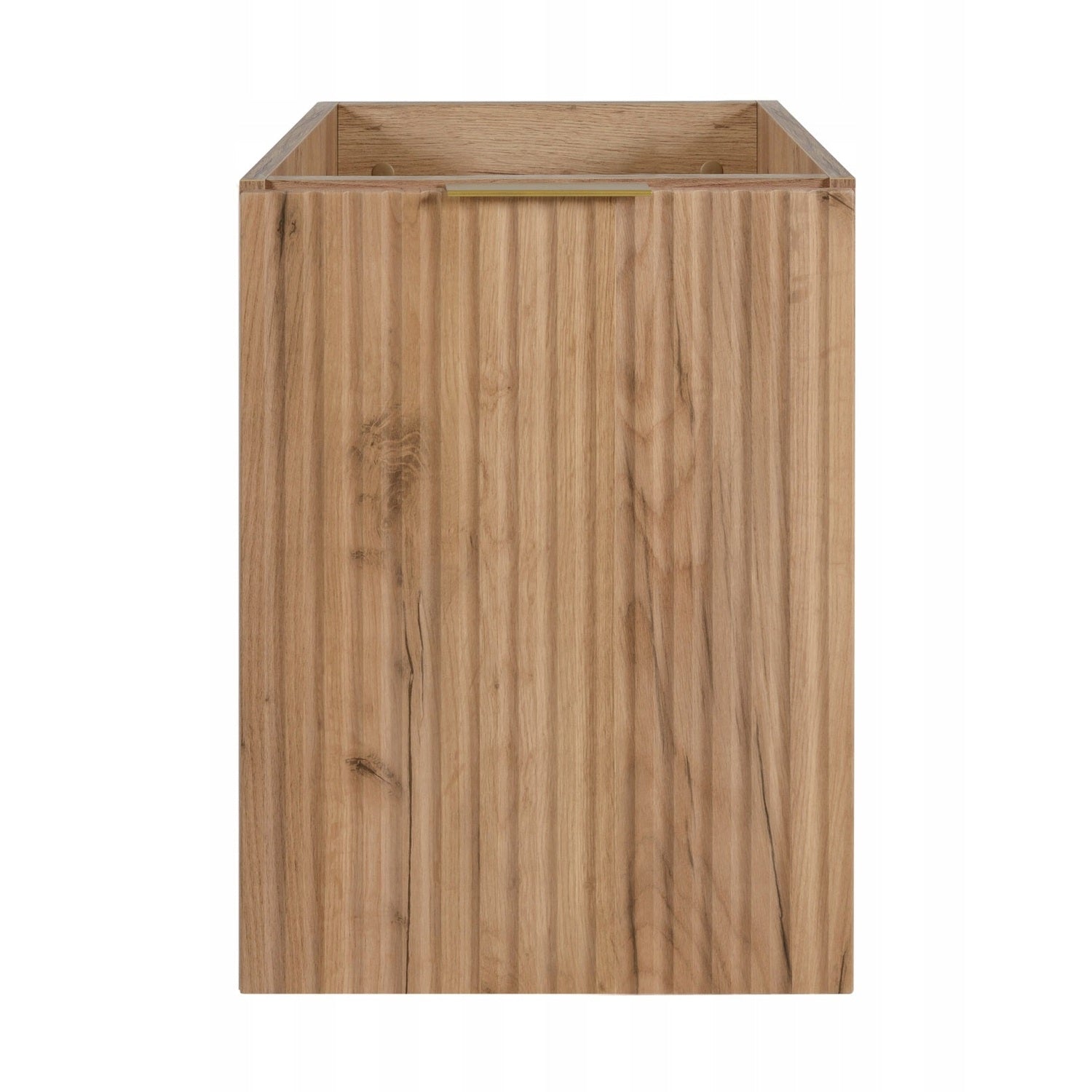 Flow 1 Door Fluted Bathroom Vanity Cabinet with Worktop 40cm - Gold Craft Oak