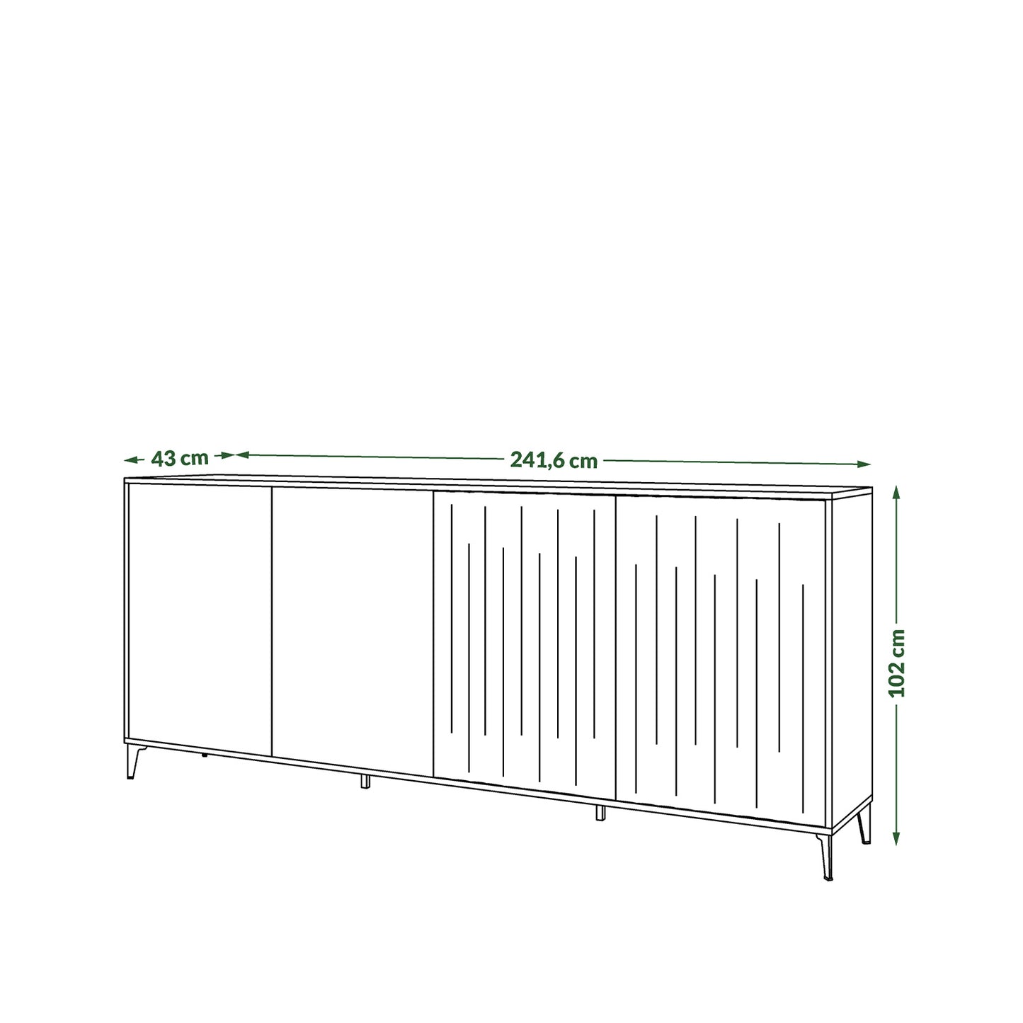 Rimini Wide Premium Sideboard with Textured Door