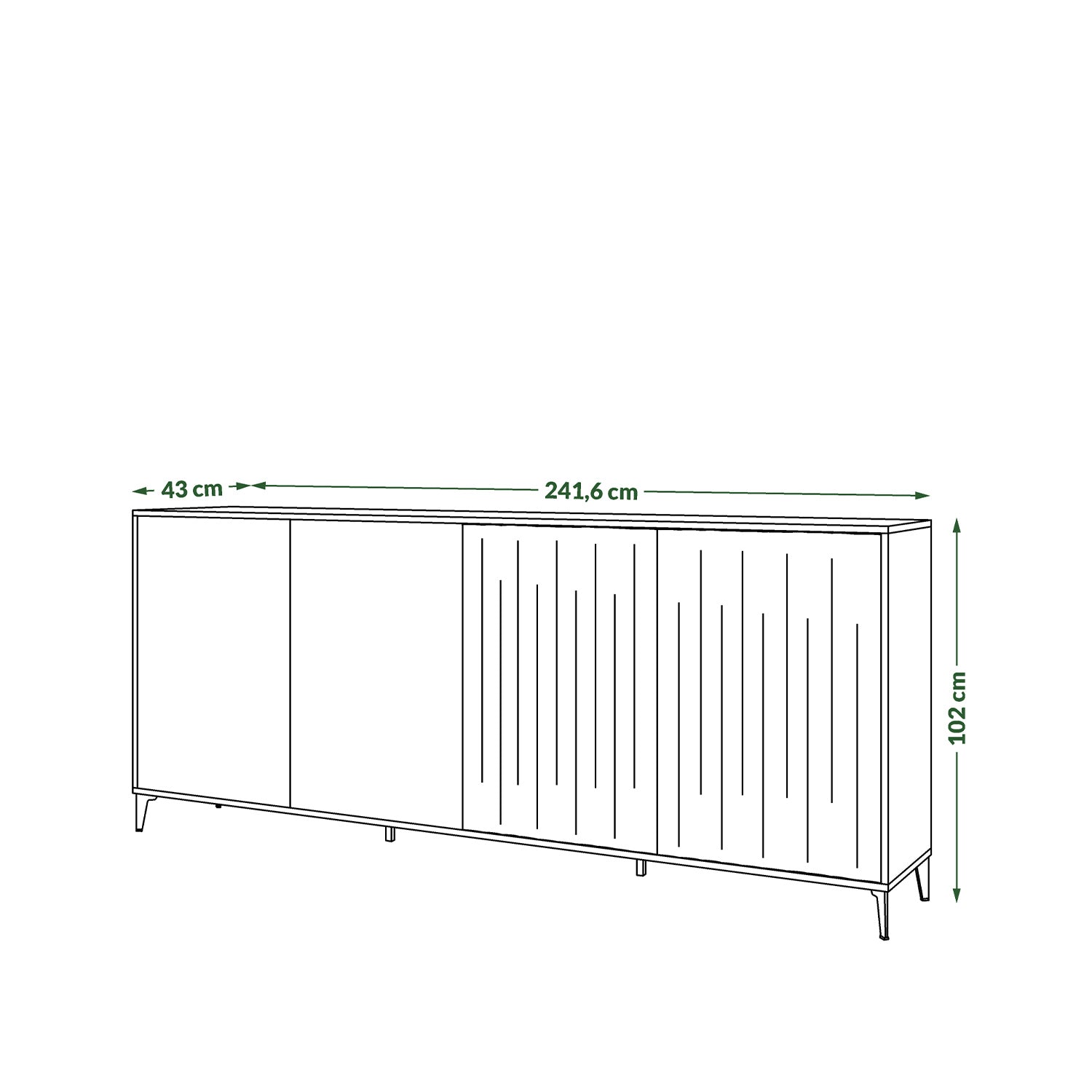Rimini Wide Premium Sideboard with Textured Door
