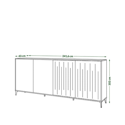 Rimini Wide Premium Sideboard with Textured Door