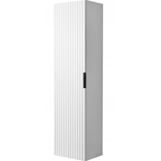 Flow Wall-Mounted Tall Bathroom Cabinet 136cm - White